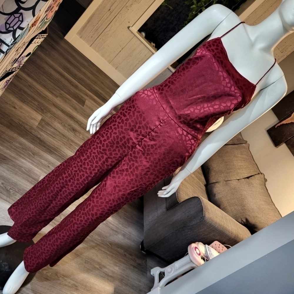 URBAN OUTFITTERS - Red Criss-Cross Cheetah Print Jumpsuit